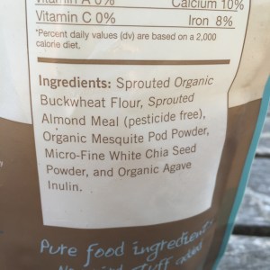 Ingredients list for Sprouted flour