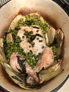 chicken with fennel & minted peas